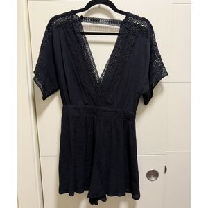 Black V Neck Romper